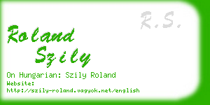 roland szily business card